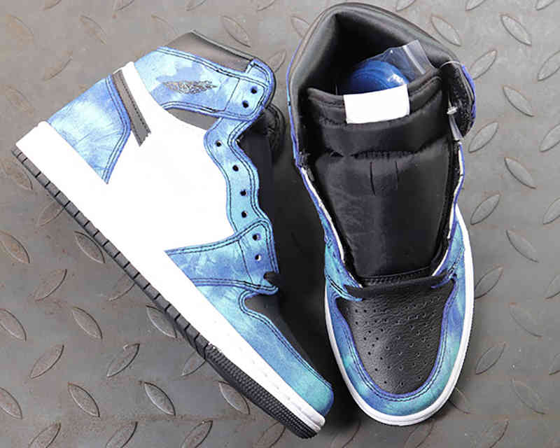 

2021 High Quality Jumpman 1 Women's Tie-Dye Basketball Shoes Men's chromatic color Outdoor Sports Sneaker, #1