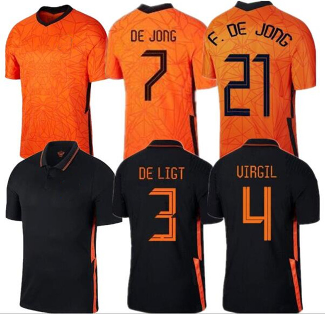 

2021 22 soccer jersey DE JONG LIGT STROOTMAN VAN DIJK 21 22 Adult size -4XL, Black