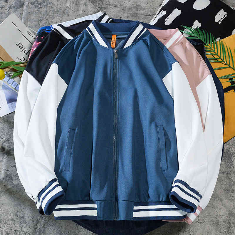 

men's jackets cardigan varsity spring black autumn zip up male jacket streetwear baseball uniform bomber clothes oversize ltgm, Black;brown