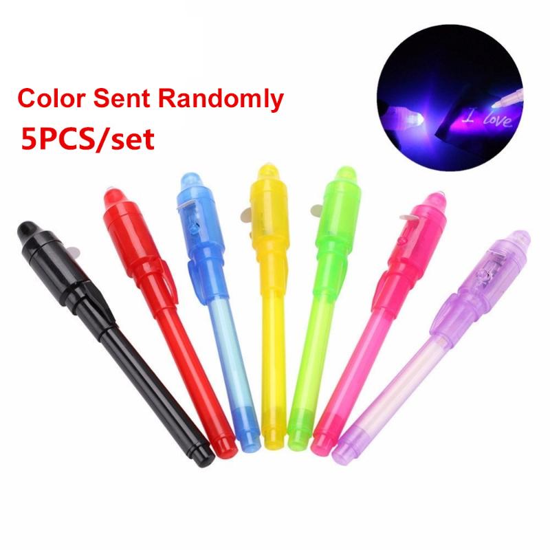 

Flashlights Torches 2022 5PCS/Set Multi-function Invisible Ink Pen UV Penlight Mini LED Black Light With Batteries Drop