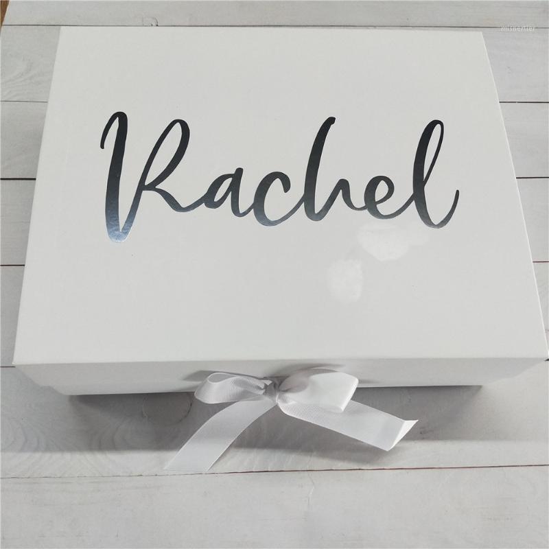 

Gift Wrap Personalised Wedding Box - Groom Party Mirror Silver Customized Name Man