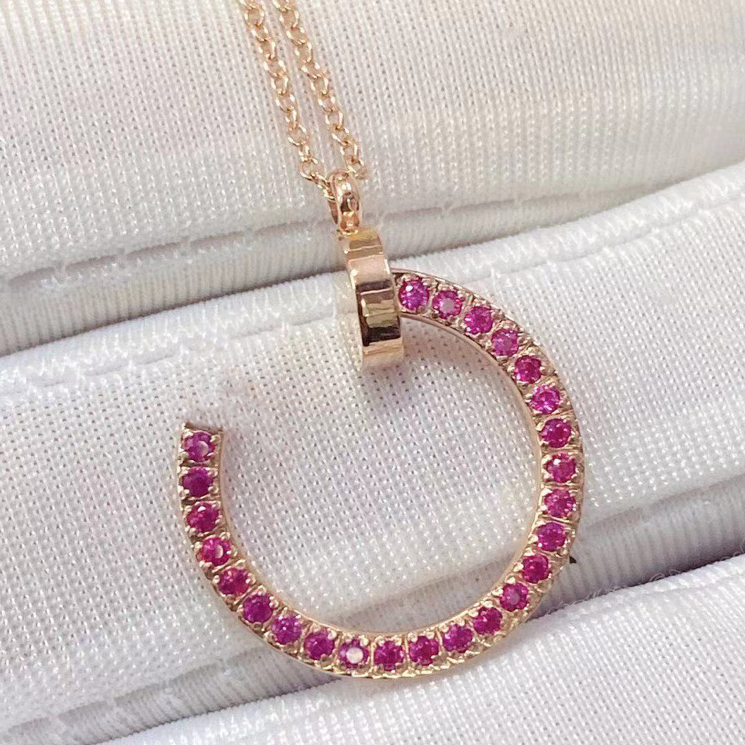 Ladies Charm Fashion Nail Necklace High Quality Crescent Pendant Series Luxury Design Jewelry with Exquisite Packaging-image-700486257