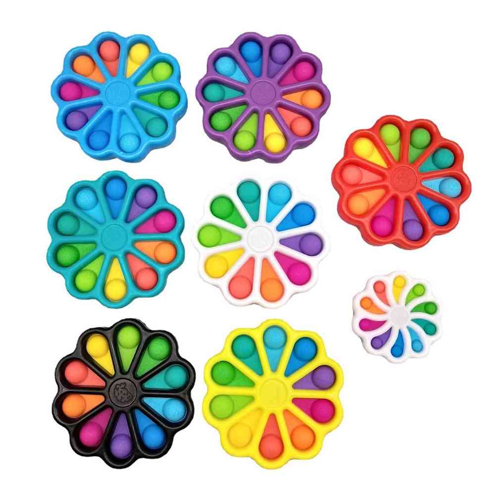 

20PCS/DHL fidget toys 15CM rainbow flower bubble poppers board sensory push bubbles sunflower squeeze puzzle vent ball simple toy H483MSY