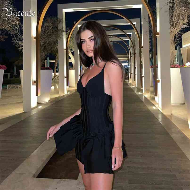 

Free Women White Mini Dress Sexy Spaghetti Strap V Neck Ruffles Celebrity Christmas Party Bandage Vestido 210520