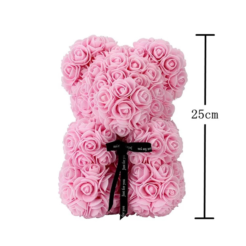 

25cm Teddy Rose Bear Artificial Flower Rose of Bear Christmas Decoration for Home Valentines Women Gifts