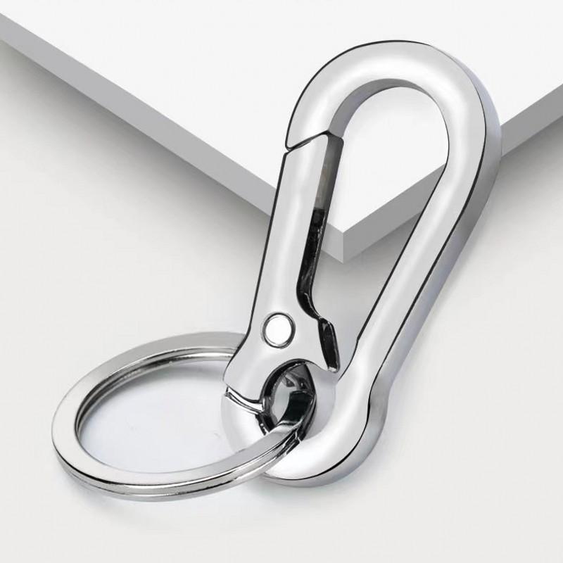 

Keychains Men Stainless Steel Gourd Buckle Keychain Waist Belt Clip Anti-lost Hanging Classic Fashion Key Ring Car Decoration Gift