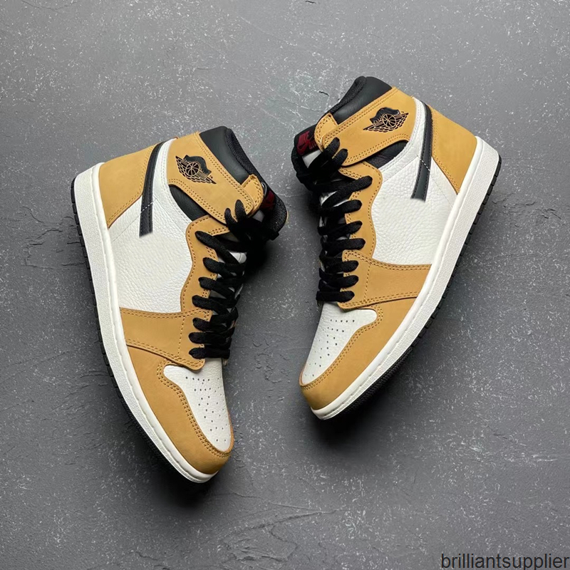 

Designer basketball Shoes wheat-colored yellow Rookie high cut outdoor sports men women training running Sneakers 555088-700 with original, Beige