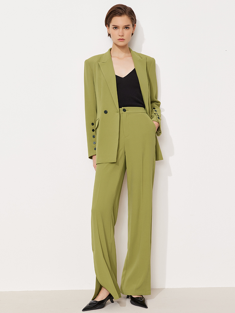 

women's two piece pants minimalismo feminino terno conjunto de duas peÃ§as senhora do escritÃ³rio elegante blazer casaco cintura alta cal, White