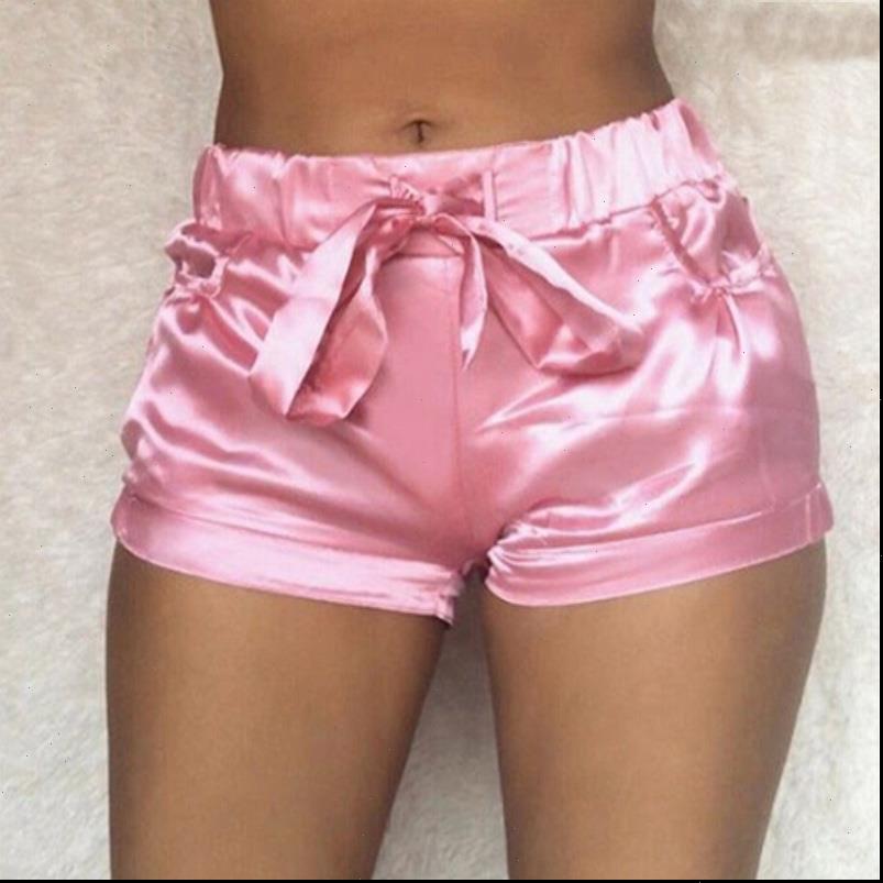 

Soft Womens Shorts Pink Silk Satin Women Sexy High Waist Bodycon Flannel Short Pants Pantalones Mujer Fitness Sleep Wear, White;black