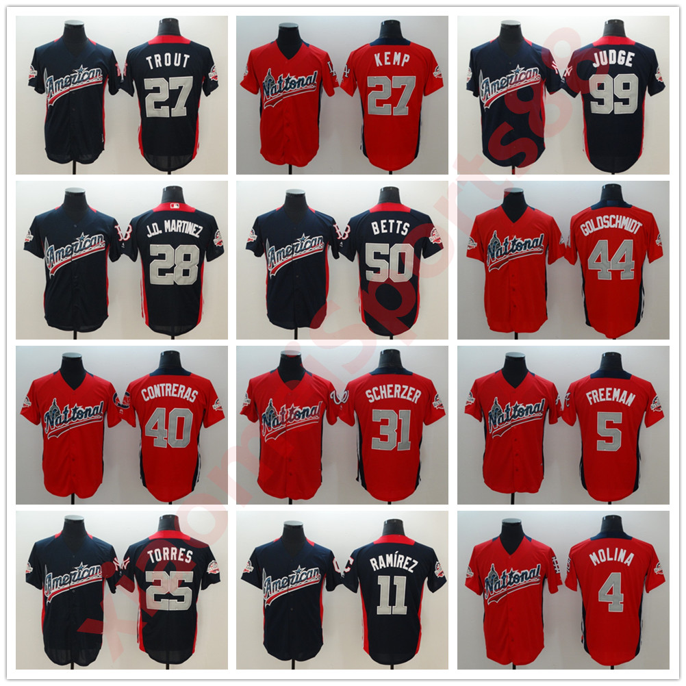

Men Women kids 31 Max Scherzer 18 19 All-Star Game Baseball Jerseys Justin Verlander Charlie Blackmon 27 Trout Luis Severino11 Jose Ramirez jersey, As shown in illustration