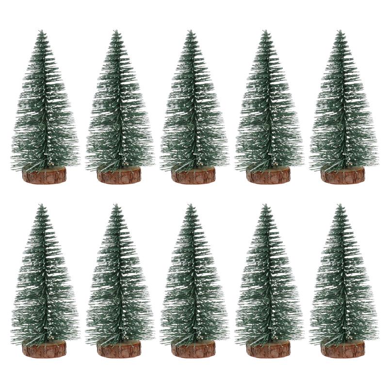 

Christmas Decorations 10Pcs 10Cm Mini Tree Decor With Snow Covered Pine DIY Ornaments For Home Party Bar