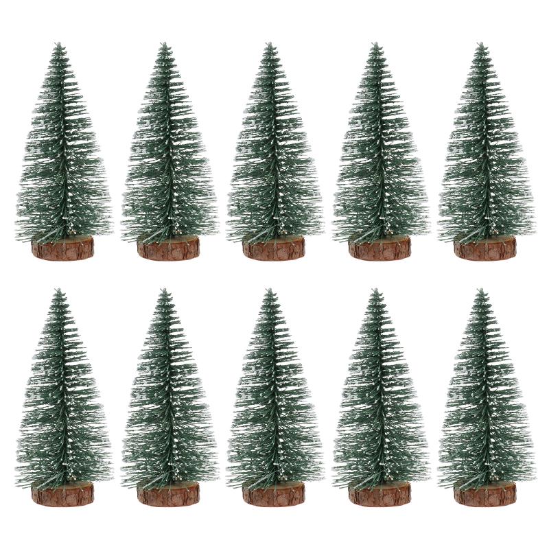 

Christmas Decorations 10Pcs 10Cm Mini Tree Decor With Snow Covered Pine DIY Ornaments For Home Party Bar