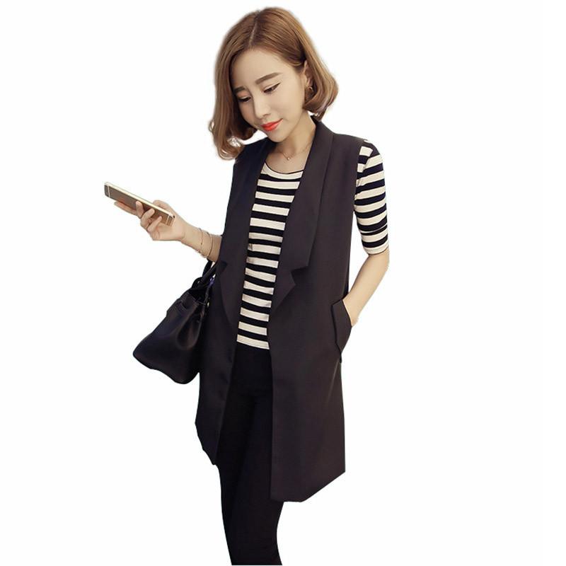 

Women's Suits & Blazers Large Size Women Suit Jacket Spring 2021 Casual Loose Long Vest Waistcoat Ladies Work Outerwear Sleeveless Blazer Co, Style 1