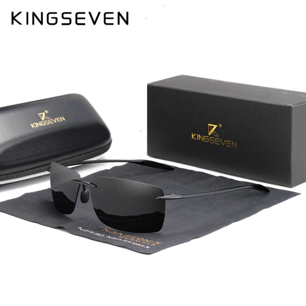 

Kingseven Tr90 Rimless Sunglasses Men Ultralight High Quality Square Frameless Sun Glasses for Women Brand Designer Mirror Lens, White;black