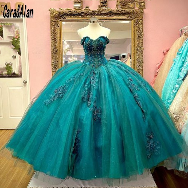 

Charro Turquoise Quinceanera Dresses Lace Applique Beading Sweetheart Court Train Sweet 16 Prom Gowns Vestidos De Xv Años, Lavender \lilac