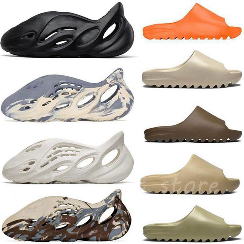 

2022 Slippers sandals Sneakers Shoes Graffiti Bone White Resin Desert Sand Rubber Summer Earth Brown Flat Men Women Beach Classic Outdoor Trainers Big Size With Box