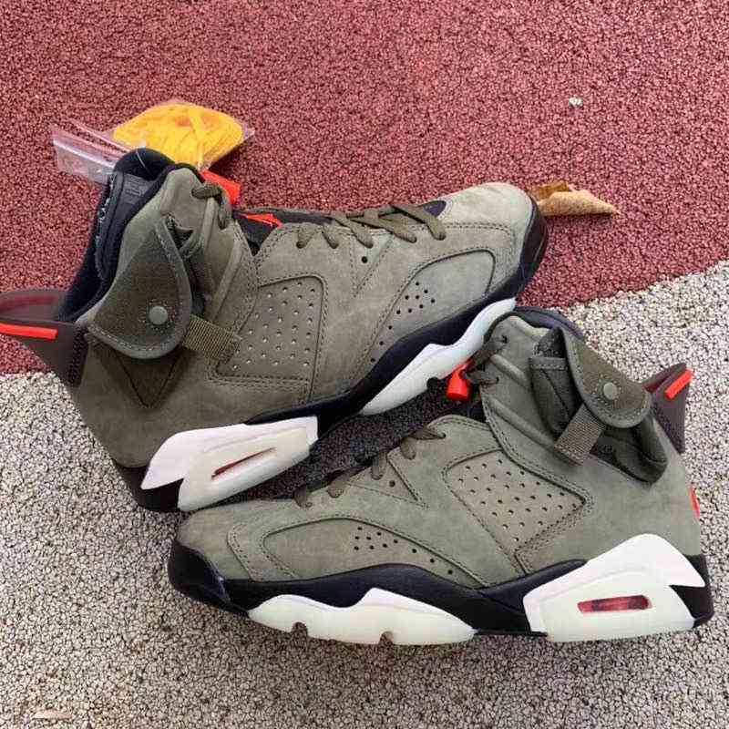 

2021 Release Authentic Travis Scotts 6 Cactus Jack Medium Olive Shoes 6s Glow in the Dark Army Green Suede 3m Mens Women Outdoor Zapatos