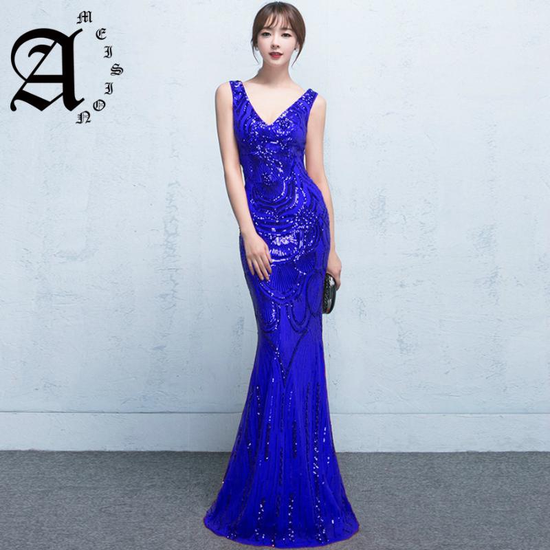 

Evening Dresses 2021 Sexy Mermaid Balck/blue/red Sequin Women Formal Dress Floor Length In Stock Gown, Black;red