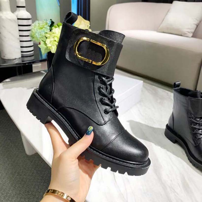 

Fashion Boots Womens Designer Boot Classic Ankle Booties Martin Women Shoes Black calf leather upper Technical fabric Black With Box, #8