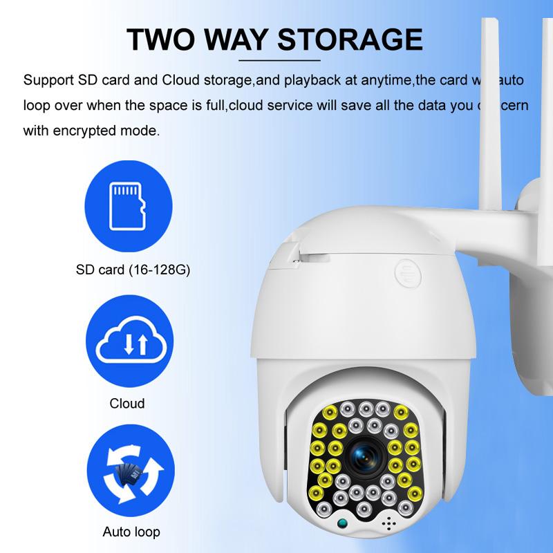 

Outdoor IP Camera 360 PTZ Security Surveillance WiFi Smart Motion Detection IP66 Colorful CCTV Monitor Wi Fi Cam Cameras