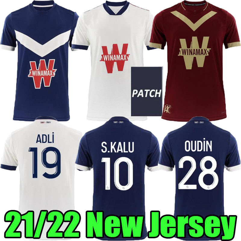 

Men tops 21 22 FC Girondins Bordeaux soccer jerseys home away 140th ADLI 19 BRIAND 7 OUDIN 28 S.KALU 10 T.BASIC 26 2021 2022 JERSEY FOOTBALL SHIRTS, 2021 home