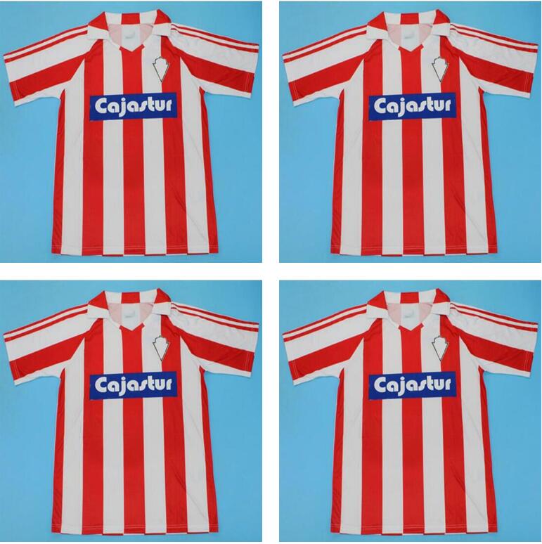 

1985 1986 1987 Sporting Gijon Retro Soccer Jersey SPECIAL VERSION Camiseta de futbol home white red football shirt short sleeve HFGHRJHM, 86/87