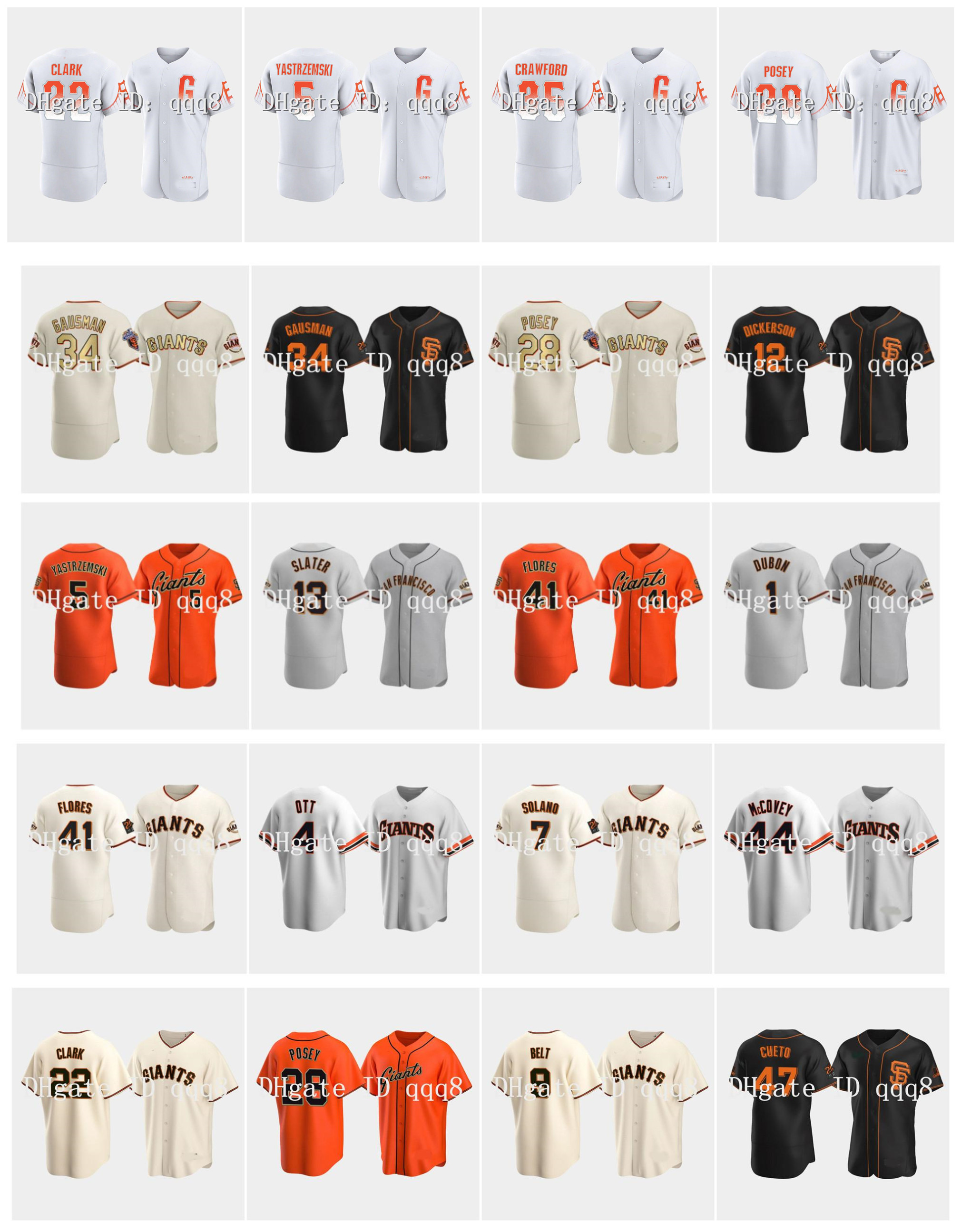 

2021 City Connect Buster Posey Jersey SF Giants Kris Bryant Brandon Crawford Willie Mays Austin Slater Mike Yastrzemski Johnny Cueto Barry Bonds Dubon Belt Baseball, Women