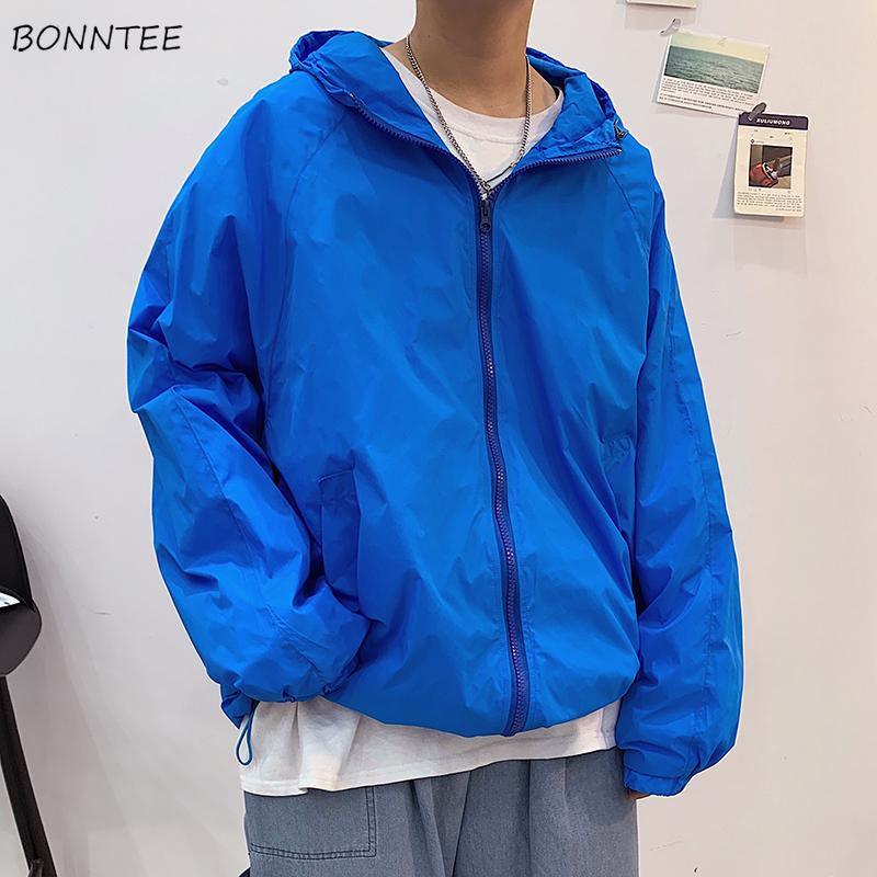 

Men's Jackets Men Solid With Nood Loose Summer Breathable Fashion College Casual Ins Korean Style All-match Zipper Design, Black;brown