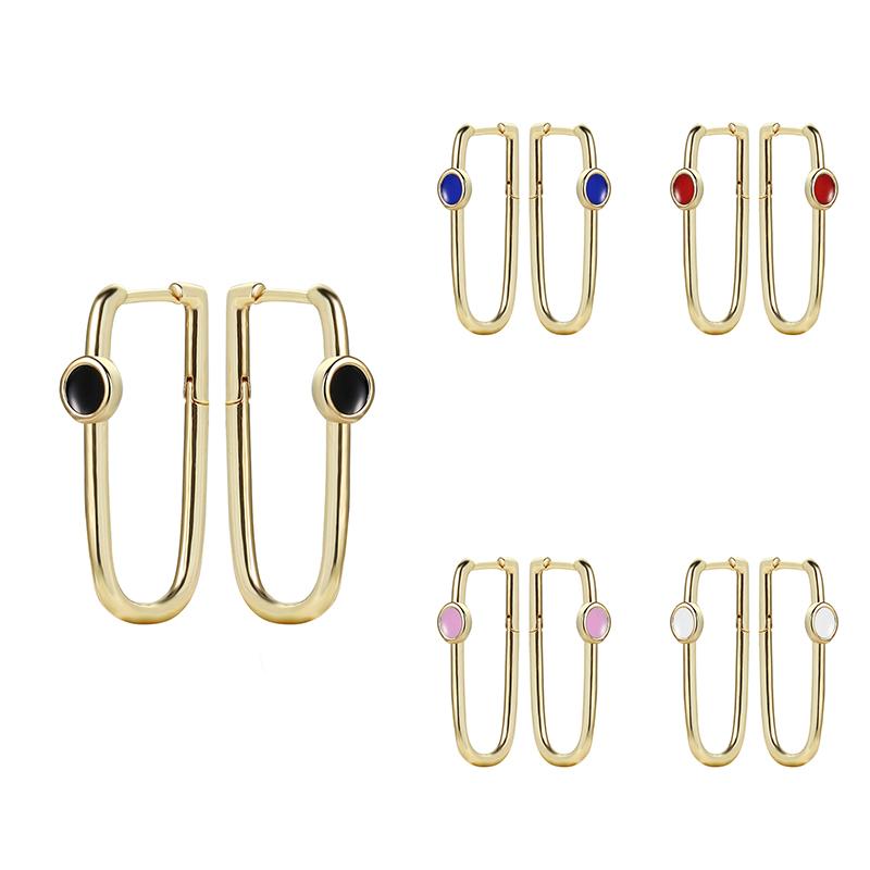 

Hoop & Huggie Fashion Jewelry Gold Color Dangle Earrings For Woman Retro Geometric Rectangle Long Femme Wholesale 2021