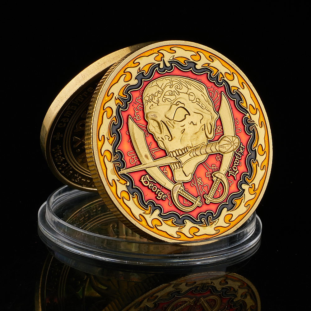 2021 Skull Pirate Ship Treasure Coin Craft Lion of The Sea Running Wild Commemorative Challenge Toekn Coin-image-728266134