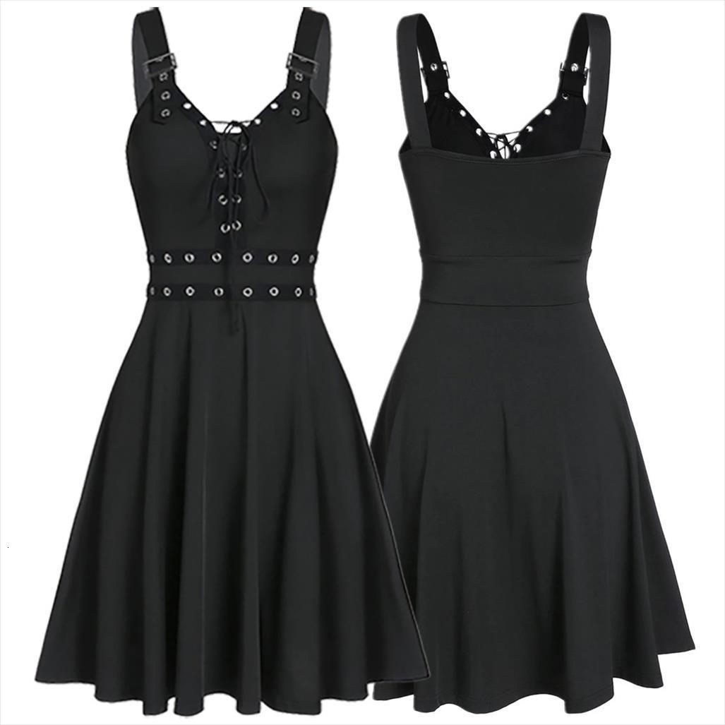 

plus size cool solid bandage women dress irregular hem sleeveless camisole mini undefined vintage party, Black;gray