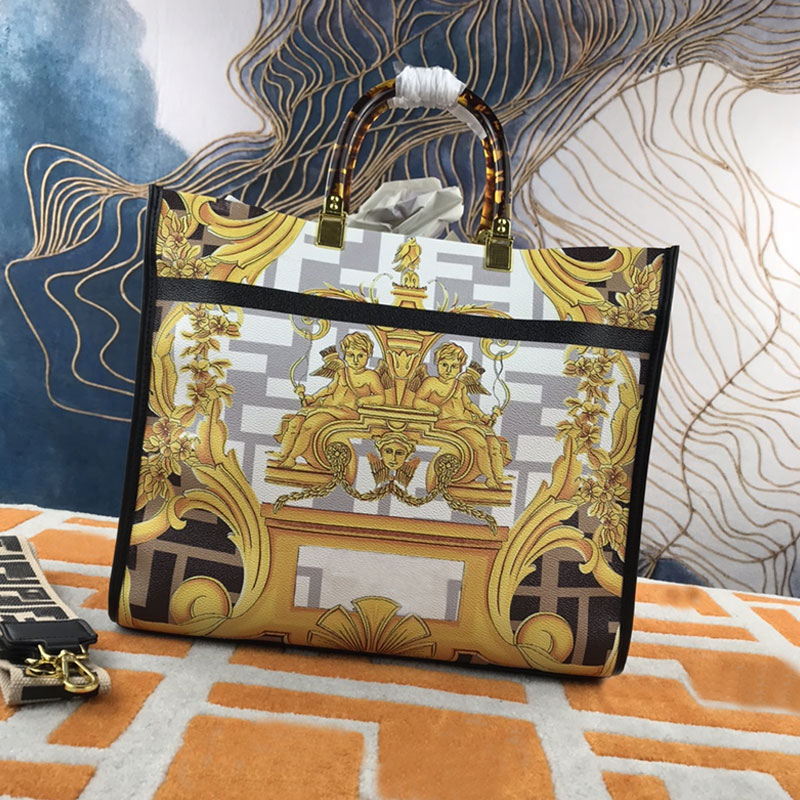 

Graffiti Tote Bag Handbag Large Capacity Package Fashion Letter Printing Genuine Leather Removable Embroidered Shoulder Strap Top Portable Top Quality, Beige