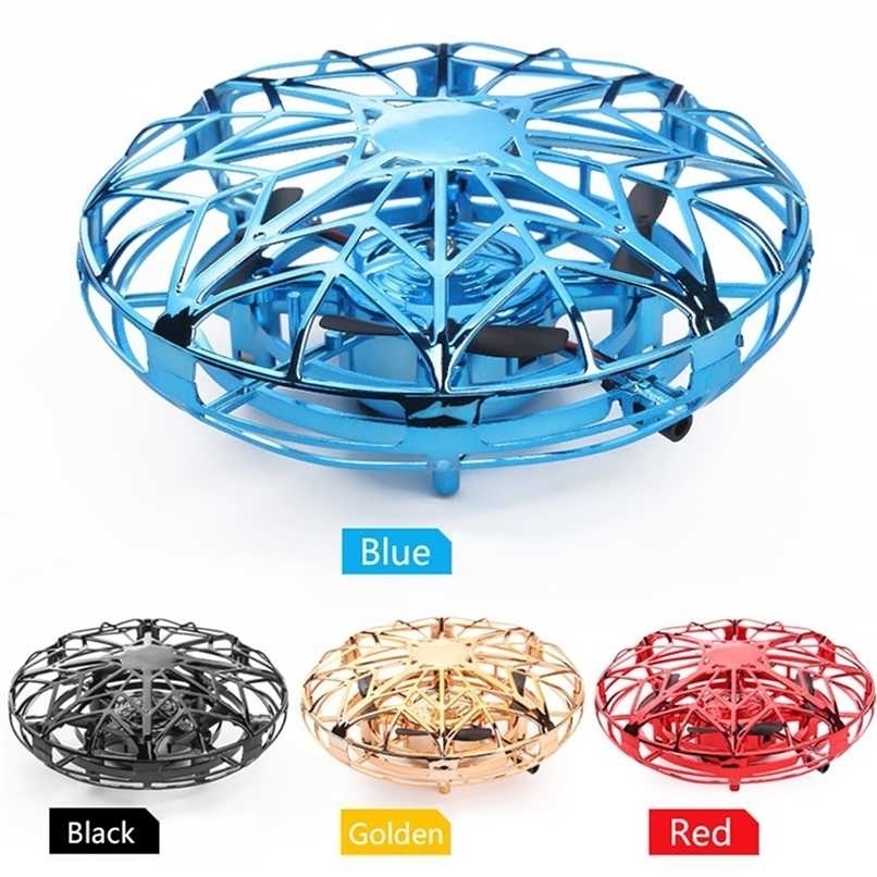 

Mini Helicopter RC UFO Dron Aircraft Hand Sensing Infrared Quadcopter Electric Induction Toys for Children Drone 211028, Red aircraft
