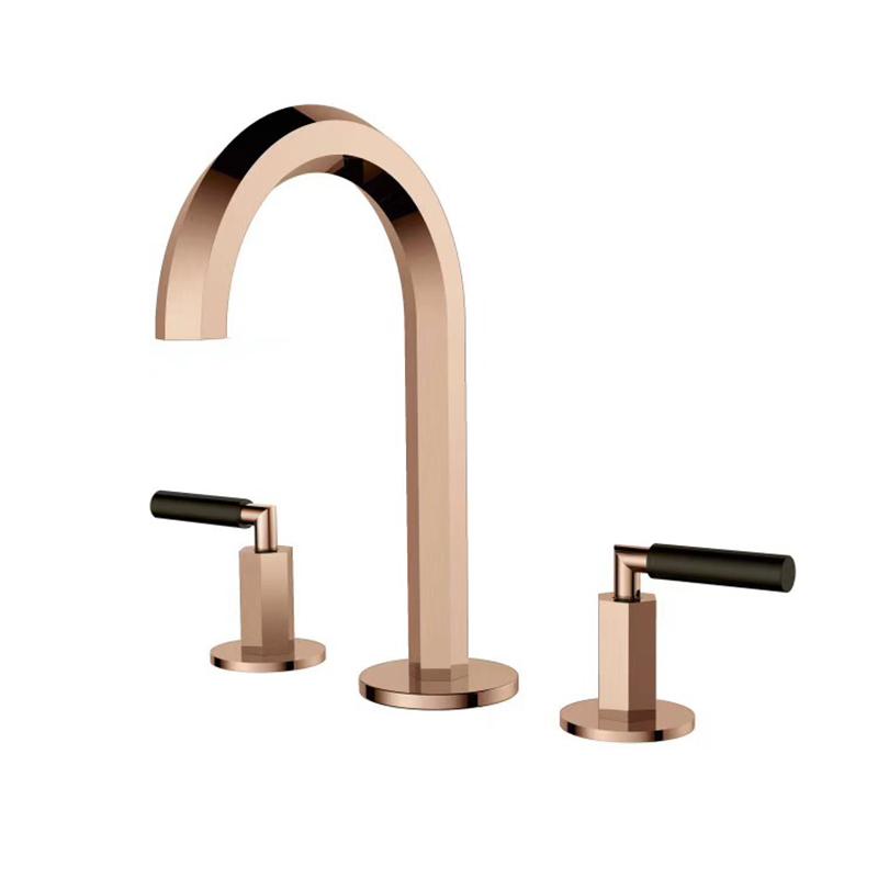 

Bathroom Sink Faucets Basin Mixer Faucet Double Handle Three Hole Widespread And Cold Gold Water Wash