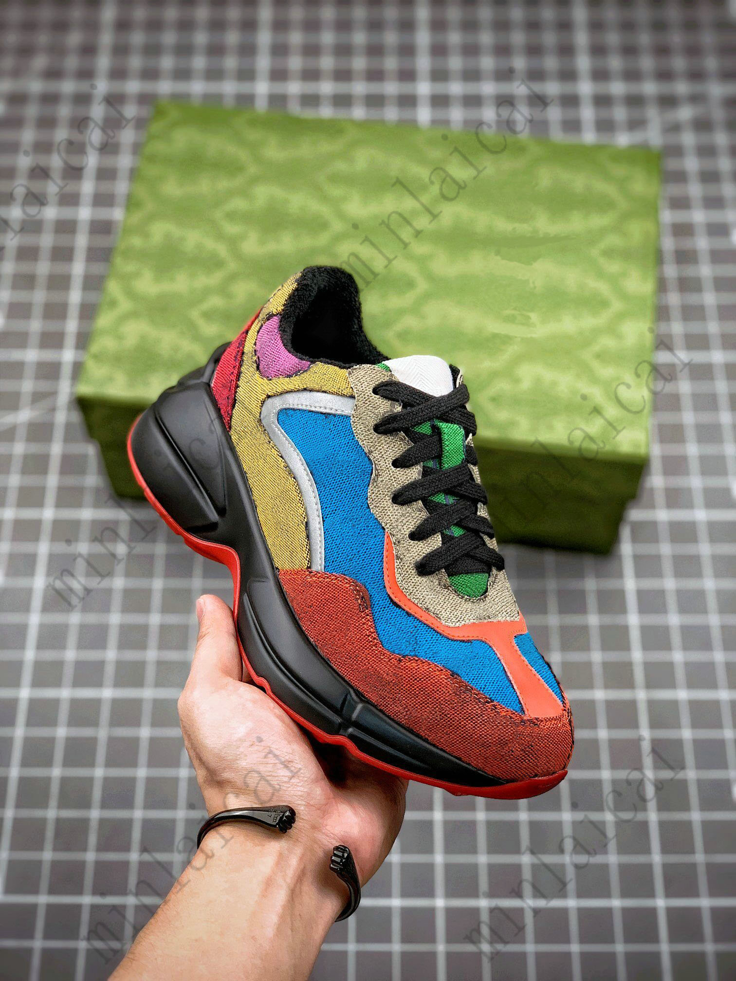 

Designer Rhyton Sneakers Multicolor Shoe Men Women Trainers Vintage Luxury Chaussures Ladies Sport Shoes Designers runner Sneaker Casual Printing Old Dad, For box fees only;dont pay it alone