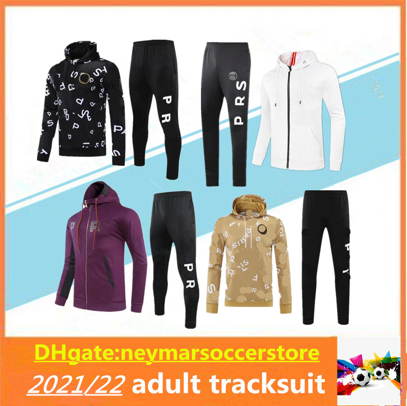 

2021 paris hoodie Survetement soccer jacket training suit 20/21 adult MBAPPE maillot de foot chandal futbol TRACKSUIT, Black