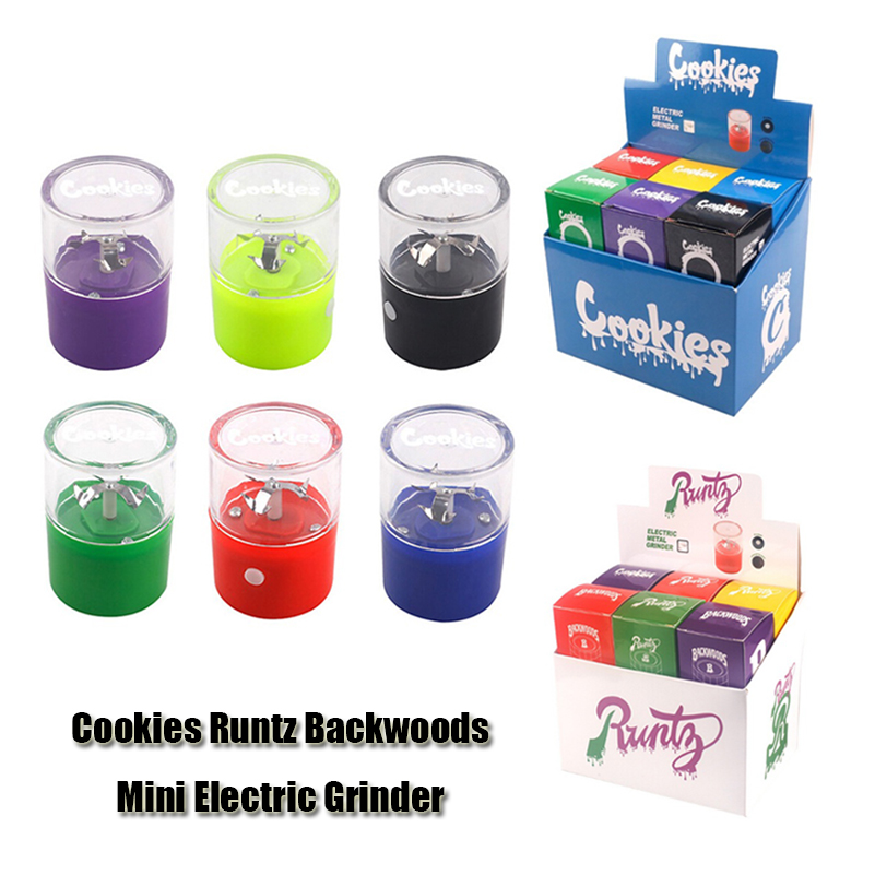 

Cookies Runtz Backwoods Mini Electric Grinder E Cigarette Smoking Accessories USB Rechargeable 50mm Electronic Toabcco Smasher Vape Dry Herb