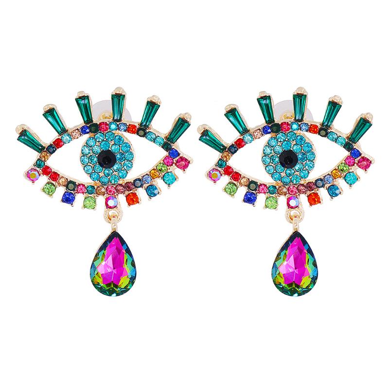 

Stud Boho Creative Evil Eye Earrings For Women Tears Ear Demon Trendy Jewelry Statement Accessories Kolczyki Wholesale, Golden;silver