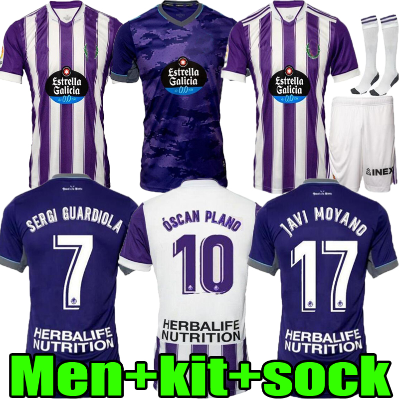 

21 22 Real Valladolid soccer jerseys Weissman FEDE S. Sergi Guardiola Óscar Plano L. Olaza R.Alcaraz Marcos camisetas de fútbol 2021 2022 men  sock kit Football shirt, 2021 away
