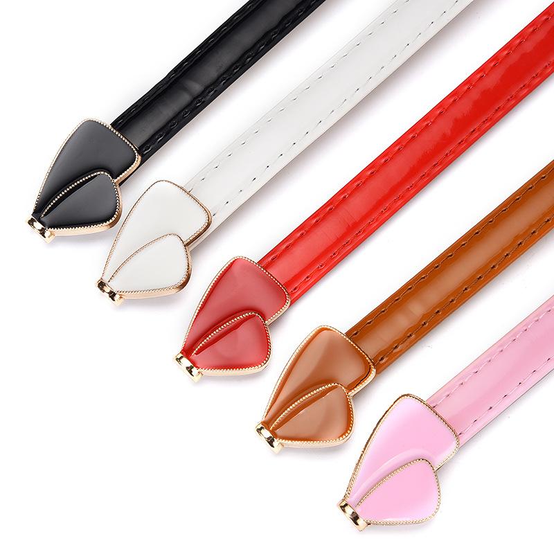 

Belts 2021 Fashion Ladies Belt Bow Knot Thin Waist Female Decoration Simple Double Buckle All-match Dress, Black;brown