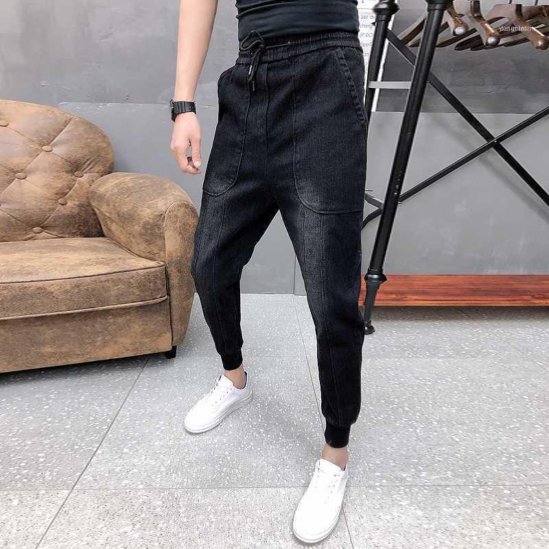 

Men's Pants Winter Men Fashion Thick Warm Hip Hop Joggers Slim Fit Casual Harem Streetwear All Match Trousers1, Black
