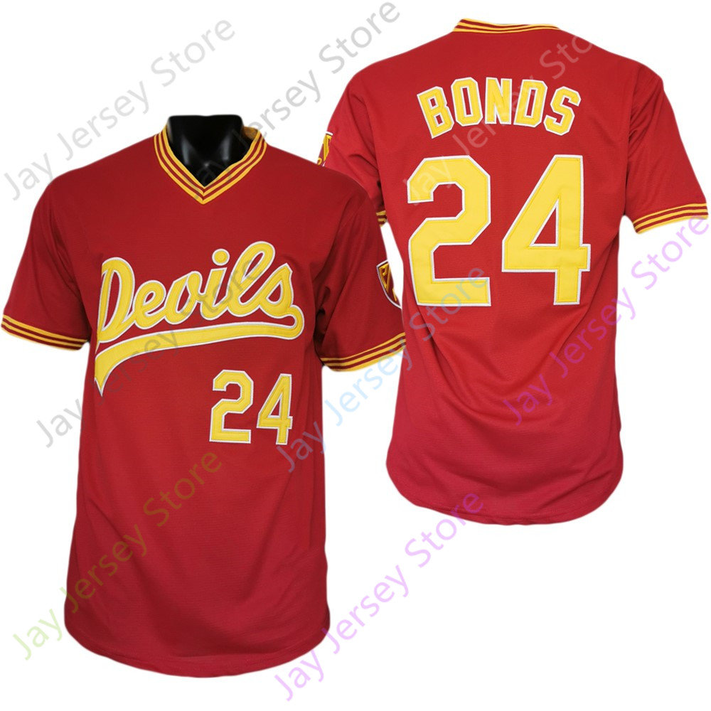 

2021 NCAA ASU Arizona State Baseball Jersey Barry Bonds College Embroidery Red Size S-3XL Men Youth, As pic