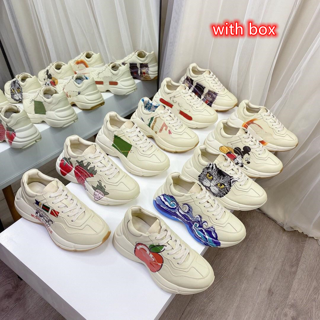 

2021 Designer Sneakers Rhyton Men Women Casual Shoes Trainers Vintage Luxury Chaussures Ladies Designers Sneaker Trainer Sports, 23