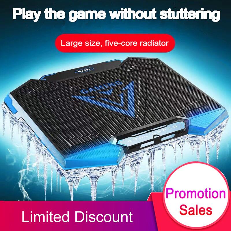 

18inch Gaming Laptop Cooler Five Fan Led Screen Two USB Port 1400RPM Cooling Pad Notebook Stand For Pads