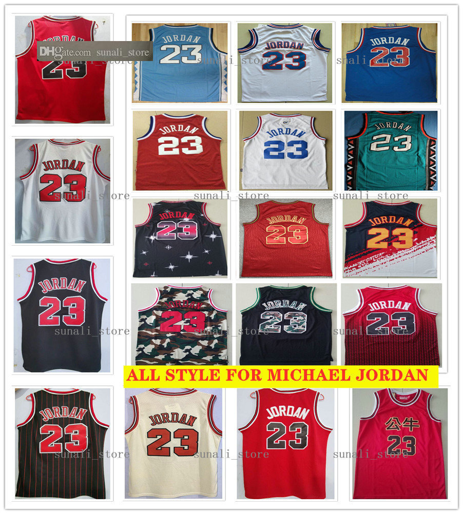 

Sewn Mesh Vintage Fashion Men 23 Michael JD Jerseys All Styles White Red Black All-Star Basketball College Shirts Fast Shipping, Black;red