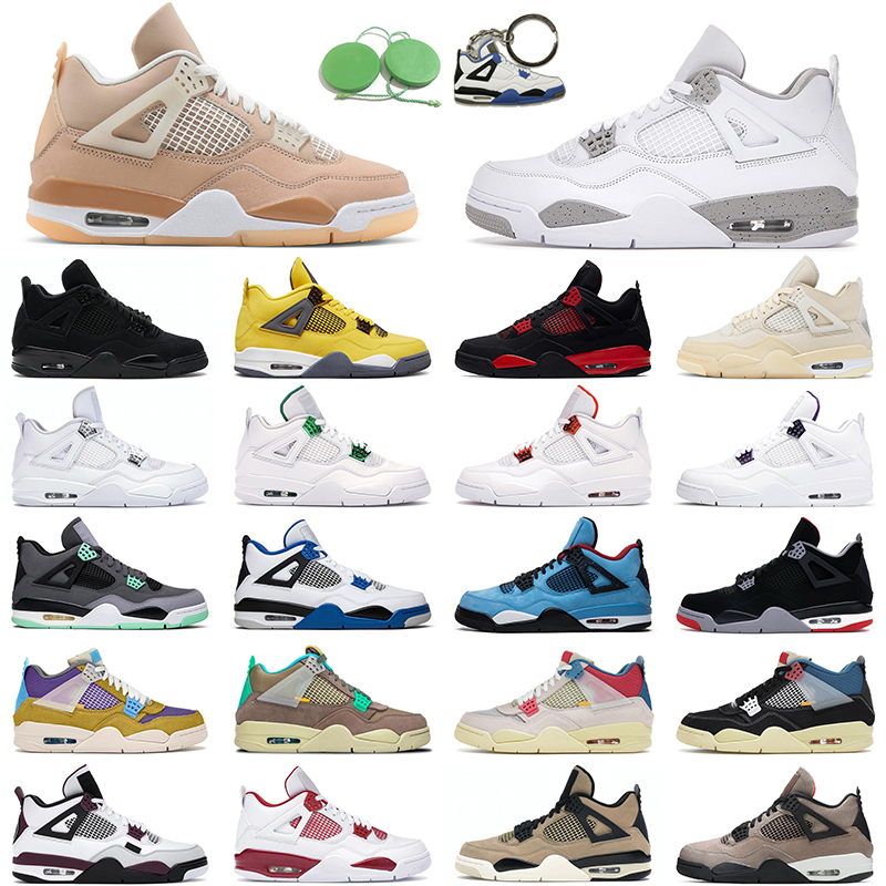 

4s Shimmer Basketball Shoes men women jumpman 4 White Oreo University Blue Red Thunder Cactus Jack Green Glow mens trainer
