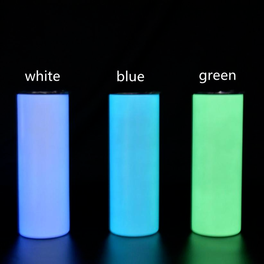 

Sublimation Straight Luminous Tumblers 20oz Straight Tumbler with Straw Glow in the Dark Tumbler Coffee Mug FY4467, Free shipping(dont choose)