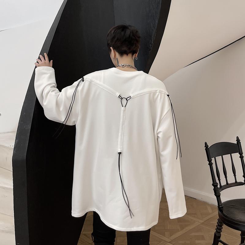 

Men's Hoodies & Sweatshirts Back Drawcord Sweatshirt Men Women Streetwear Fashion Hip Hop Loose Pullover Long Sleeve Couple Hoodie Spring Au, Black