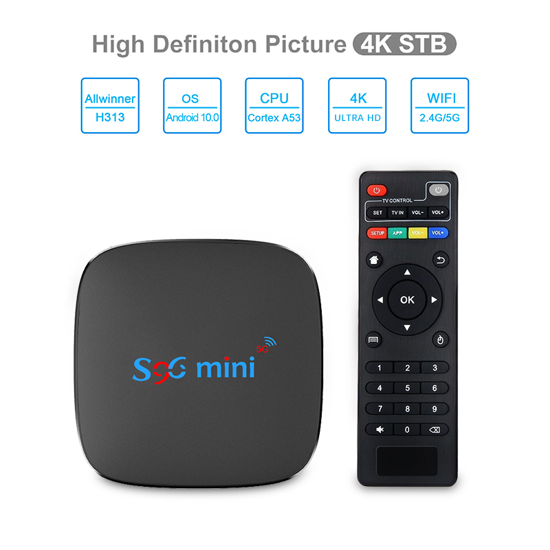 

S96 MINI Android 10.0 TV Box H313 2.4G 5G WiFi Build 2GB 16GB 4K Smart Set Top Boxes P X96 X96Q