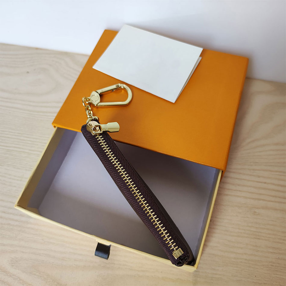 

High Quality Leather card holder Coin Purses 62650 Key Pouch Classic Zip Wallets Fashion Designer mens Holders Letter Womens purse Luxury unisex Wallet Top with boxs, Black flower